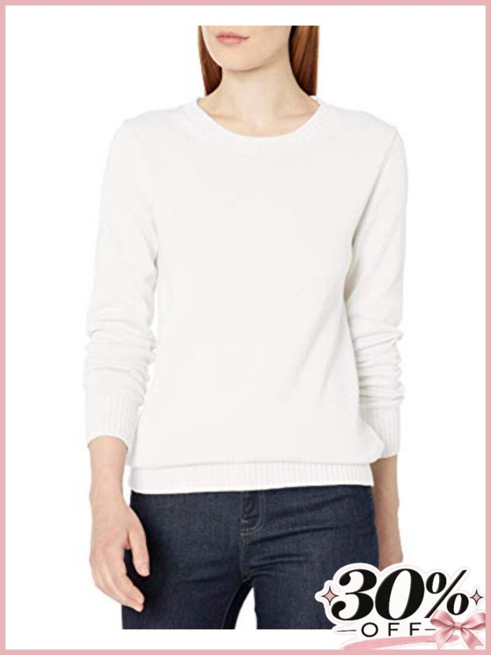 100% Cotton Crewneck Pullover Sweater Lightweight Long Sleeve